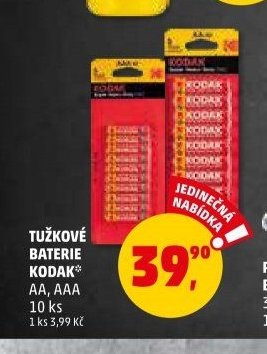 TUŽKOVÉ BATERIE KODAK AA, AAA 10 ks