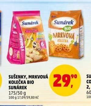 Sušenky, mrkvová kolečka bio Sunárek