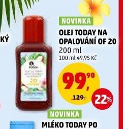 Olej Today na opalování OF 20