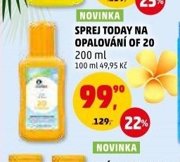 Sprej Today na opalování OF 20