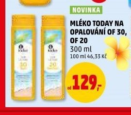 Mléko Today na opalování OF 30, OF 20