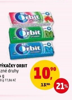 Žvýkačky Orbit různé druhy 14 g