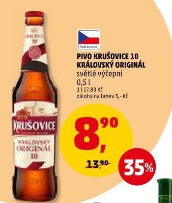 Pivo Krušovice 10 Královský originál