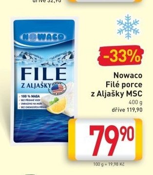 Nowaco Filé porce z Aljašky MSC
