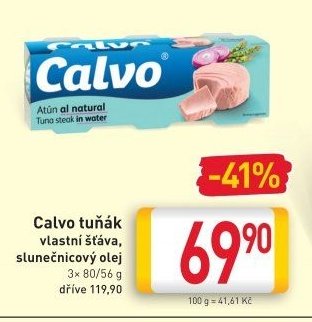 Calvo tuňák vlastní šťáva, slunečnicový olej