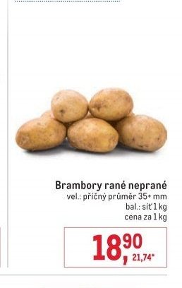 Brambory rané neprané