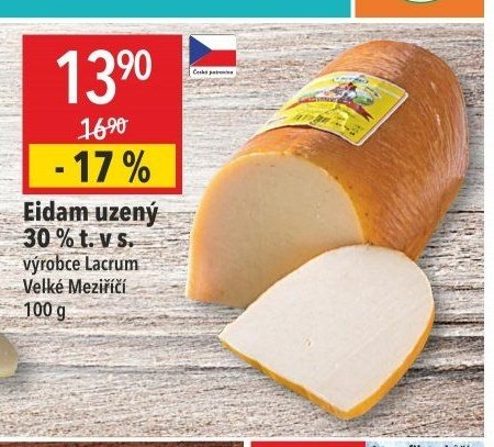 Eidam uzený 30 % t. v s.