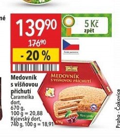 Medovník s višňovou příchutí