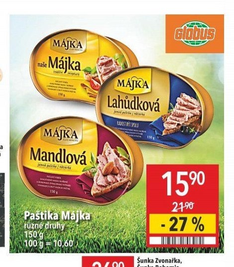 Paštika Májka různé druhy