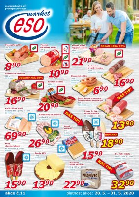 akční leták ESO MARKET 20.5.2020-31.5.2020