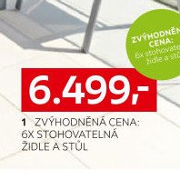 Zvýhodněná cena 6x stohovatelná židle a stůl