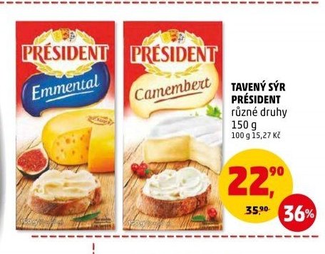 Tavený sýr Président