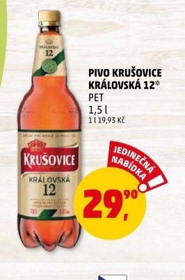 PIVO KRUŠOVICE KRÁLOVSKÁ 12 PET 1,5 l