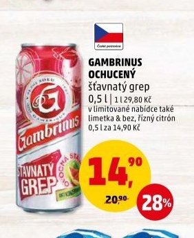GAMBRINUS OCHUCENÝ šťavnatý grep 0,5 l