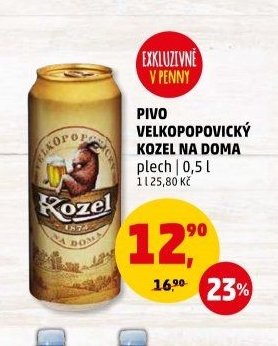 PIVO VELKOPOPOVICKÝ KOZEL NA DOMA plech 0,5 l