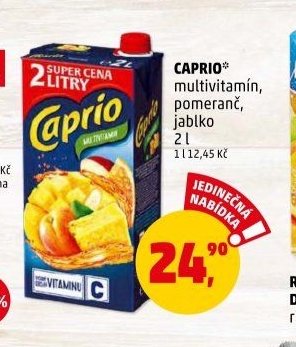 CAPRIO multivitamin, pomeranč, jablko 2 l