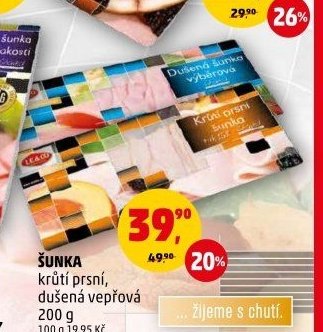 Šunka krůtí prsní, dušená vepřová