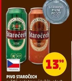 PIVO STAROČECH světlý, polotmavý ležák, plech 0,5 l