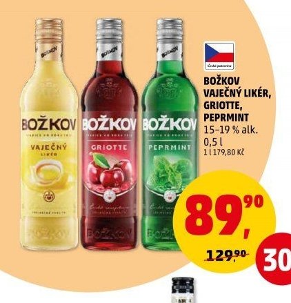 BOŽKOV VAJEČNÝ LIKÉR, GRIOTTE, PEPRMINT