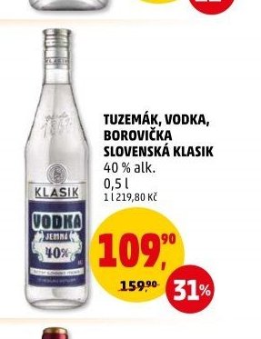 TUZEMÁK, VODKA, BOROVIČKA SLOVENSKÁ KLASIK
