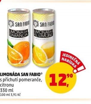 LIMONÁDA SAN FABIO s příchutí pomeranče, citronu