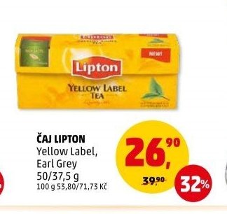 ČAJ LIPTON Yellow Label, Earl Grey