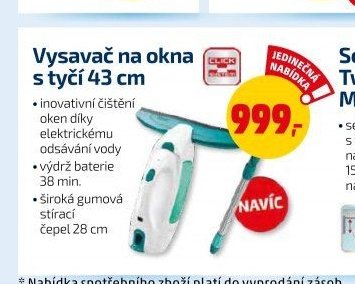 Vysavač na okna s tyčí 43 cm
