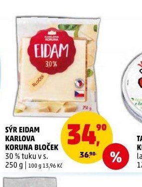 SÝR EIDAM KARLOVA KORUNA BLOČEK
