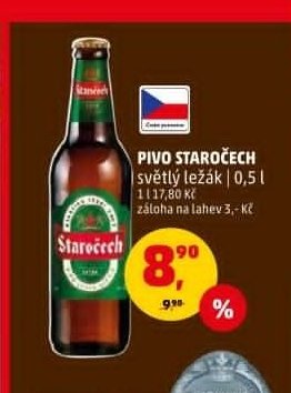 Pivo Staročech světlý ležák 0,5 l