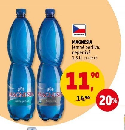 Magnesia jemně perlivá, neperlivá