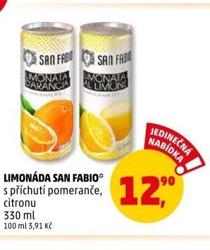 Limonáda San Fabio s příchutí pomeranče, citronu