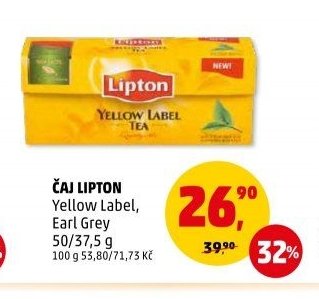 Čaj Lipton Yellow Label, Earl Grey