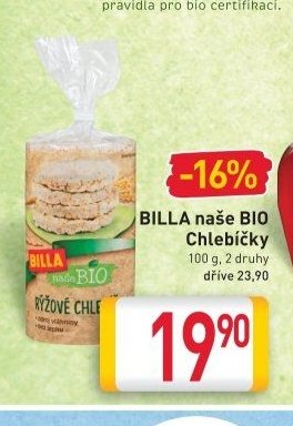 BILLA naše BIO Chlebíčky