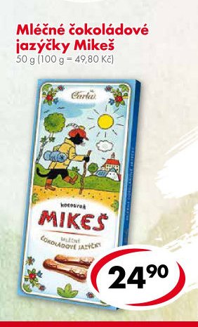 Mléčné čokoládové jazýčky Mikeš
