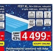 FEST XL, 90x200 cm, robustní a tuhá matrace - ASKO akcniletaky.com
