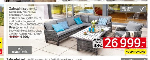 Zahradní set, umělý ratan šedý - ASKO akcniletaky.com