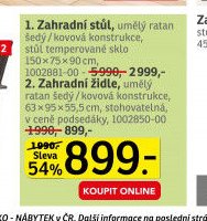 Zahradní židle, umělý ratan šedý - ASKO akcniletaky.com