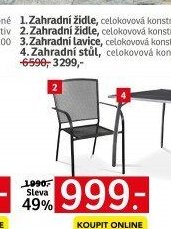 1. Zahradní židle, celokovová konstrukce, 56 × 80 × 63 cm - ASKO akcniletaky.com