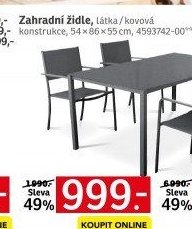 Zahradní židle, látka / kovová konstrukce, 54 × 86 × 55 cm - ASKO akcniletaky.com