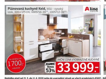 Plánovaná kuchyně Keid, bílá – vysoký lesk - ASKO akcniletaky.com