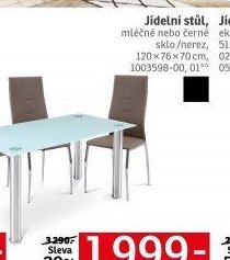 Jídelní stůl, mléčné nebo černé sklo/nerez - ASKO akcniletaky.com