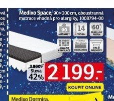 Medixo Space, 90x200 cm, oboustranná matrace - ASKO akcniletaky.com