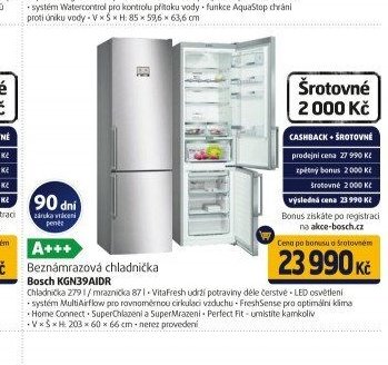 Beznámrazová chladnička Bosch KGN39AIDR