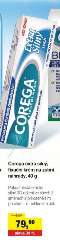 Fixační krém na zubní protézu Corega