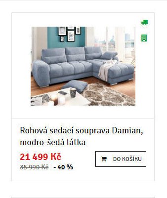 Rohová sedací souprava Damian, modro-šedá látka - ASKO akcniletaky.com