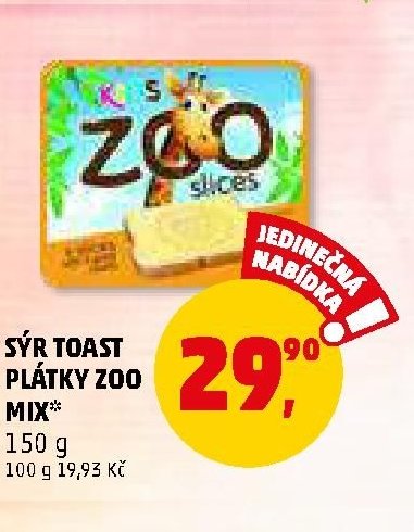 SÝR TOAST PLÁTKY ZOO MIX