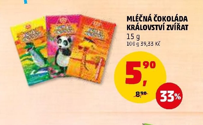 MLÉČNÁ ČOKOLÁDA KRÁLOVSTVÍ ZVÍŘAT
