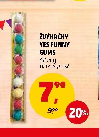 ŽVÝKAČKY YES FUNNY GUMS