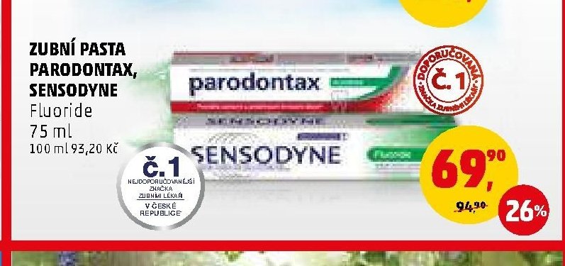 ZUBNÍ PASTA PARODONTAX, SENSODYNE Fluoride
