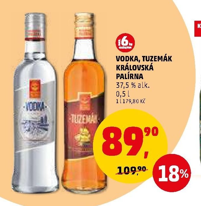 VODKA, TUZEMÁK KRÁLOVSKÁ PALÍRNA